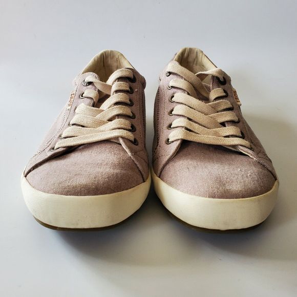 Taos Star Low Top Sneakers 10 Canvas Mauve Wash Round Toe Lace Up - Picture 3 of 12